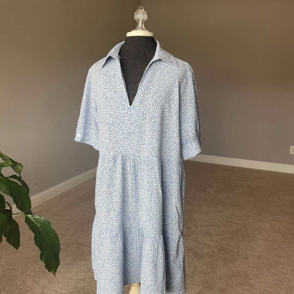 Lili Sidonio Molly Bracken Cotton Collared Babydoll Dress Medium